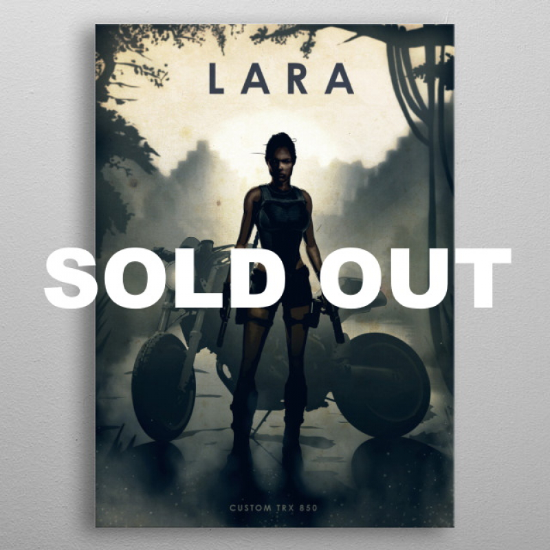 Displate Metall-Poster "Lara Croft - Custom TRX 850"*AUSVERKAUFT*